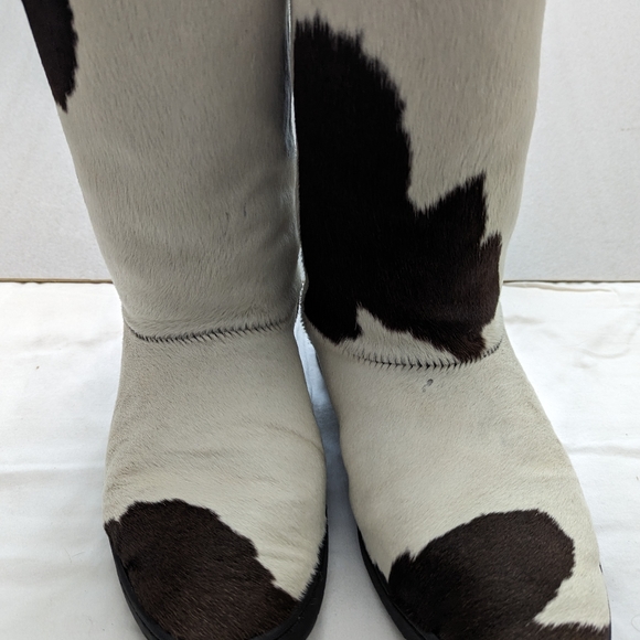 New Zealand Cow Boots US Size 9, White and Brown Hair - Picture 8 of 9